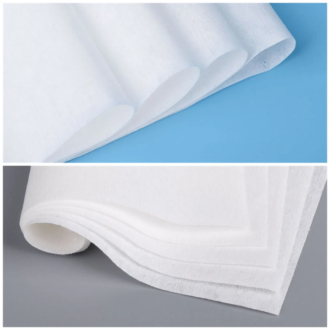 Customizable 80 Wood Pulp + 20 Polyester Spunlace Nonwoven Pet Spun Lace Non Woven Fabric for Disposable Cleaning Wipes